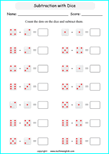 printable math subtraction with pictures worksheets for kids in primary and elementary math class 