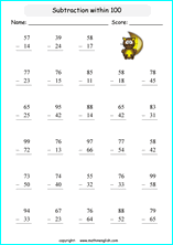 printable math 2 digit subtraction worksheets for kids in primary and elementary math class 