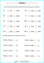 printable math place value of decimals worksheets for kids in primary and elementary math class 