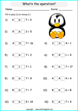 printable math addition subtraction mixed worksheets