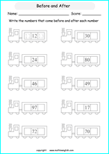 printable math countig numbers,  numeracy and number worksheets for primary and elementary math class