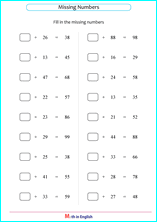 missing numbers, sums up to 100