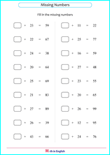 missing numbers, sums up to 100