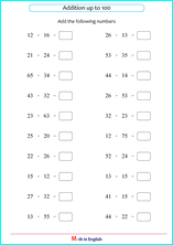 addition No regrouping