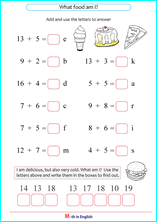 printable addition math riddle 