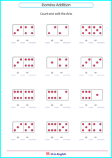 addition exercises with dominoes