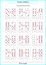 addition exercises with dominoes