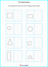 copy the shapes math worksheet grade 1