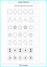 shape sequence and pattern worksheet