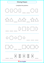 complete the shape sequences grade 1 worksheet