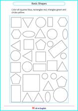 color the basic shapes worksheet