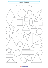 color the basic shapes worksheet