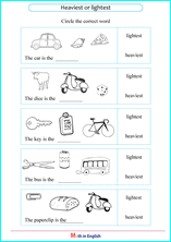Mass and weight measurement math worksheets for primary students.