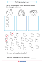 introduction to division with visuals