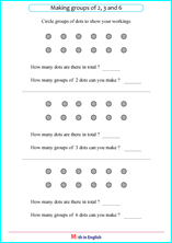 division grouping with pictures and visuals