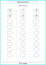 skip count numbers by 10 worksheet