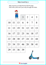 skip addition by 3 worksheet