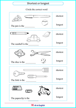 grade 1 comparing length height math school worksheets for primary and elementary math education