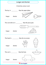 grade 1 comparing length height math school worksheets for primary and elementary math education