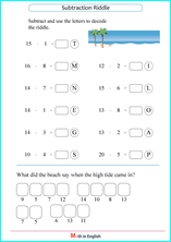 subtraction within 20 puzzle