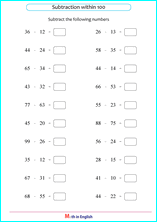 subtraction without borrowing