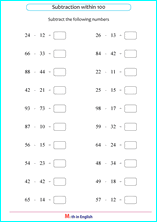 subtraction without borrowing