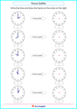 telling time whole hour intervals