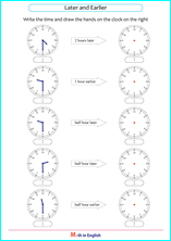 telling time whole hour intervals