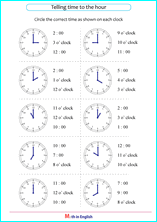 read clock to nearest hour
