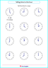 read clock using o'clock and digital