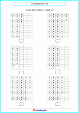 printable math countig numbers,  numeracy and number worksheets for primary and elementary math class