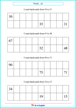 counting numbers up to 100 fill in boxes