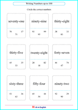 spelling numbers up to 100 worksheet