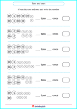 exercises with ones and tens worksheet