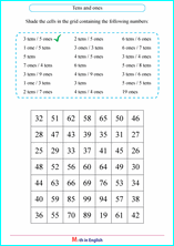 exercises with ones and tens worksheet