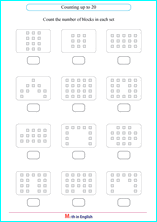 counting numbers up to 20 math worksheet