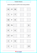 grade 1 number patterns math school worksheets for primary and elementary math education