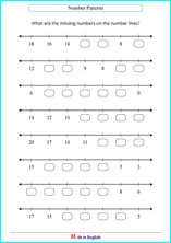 number lines up to 20 math worksheet