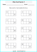 printable math skipcountimg 1 digit numbers worksheets for kids in primary and elementary math class 