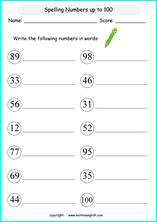 printable math writing and spelling numbers worksheets