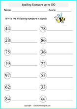 printable math writing and spelling numbers worksheets