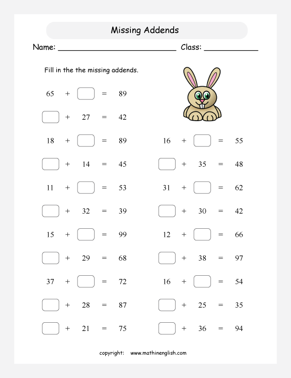 Printable primary math worksheet for math grades 1 to 6 based on the