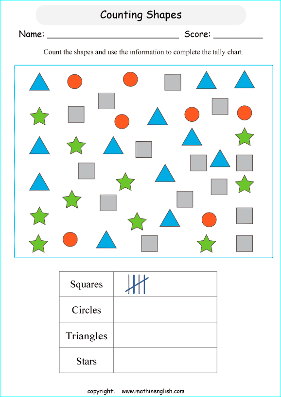 tally chart worksheets for primary math students