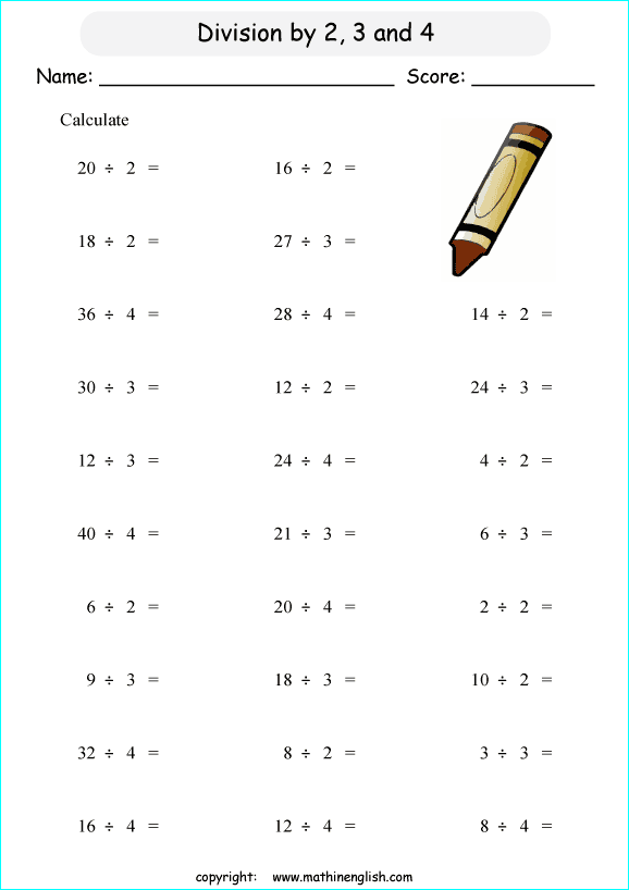 printable math basic division worksheets for kids in primary and elementary math class 