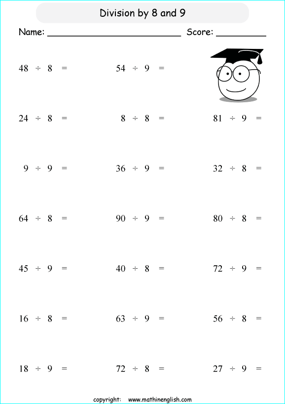 printable math basic division worksheets for kids in primary and elementary math class 