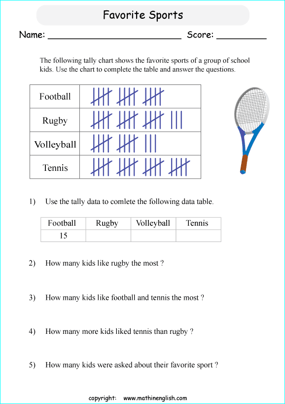 Printable Tally Chart