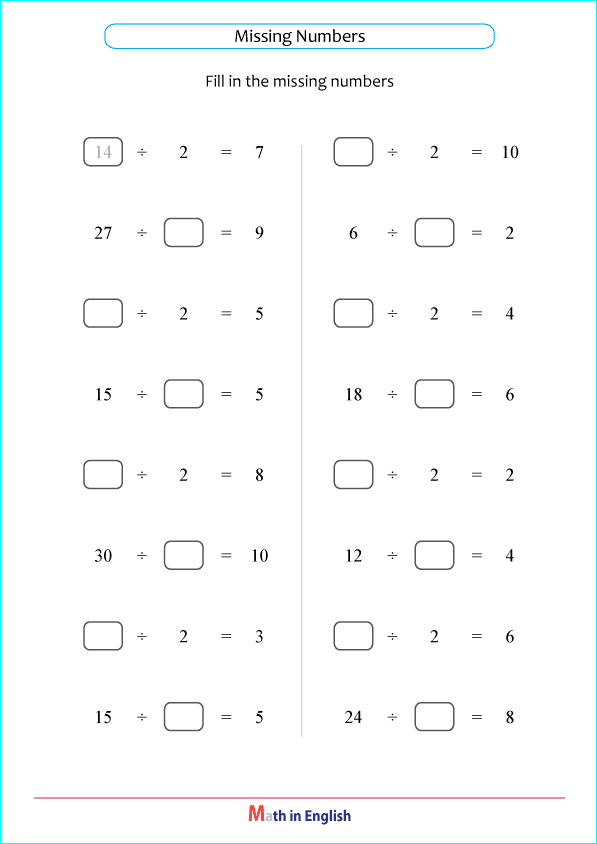 division by  and 3 math worksheet