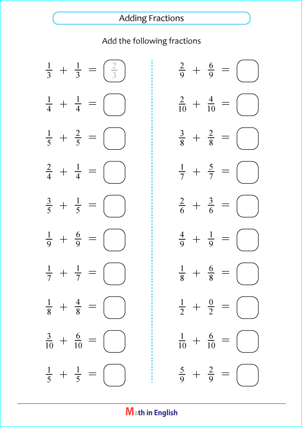 adding fractions grade 2