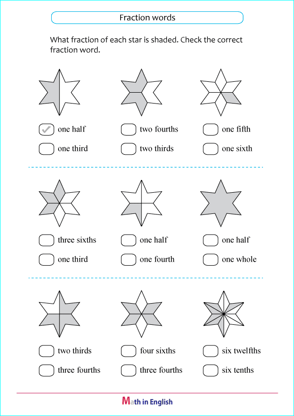 write fractions in words