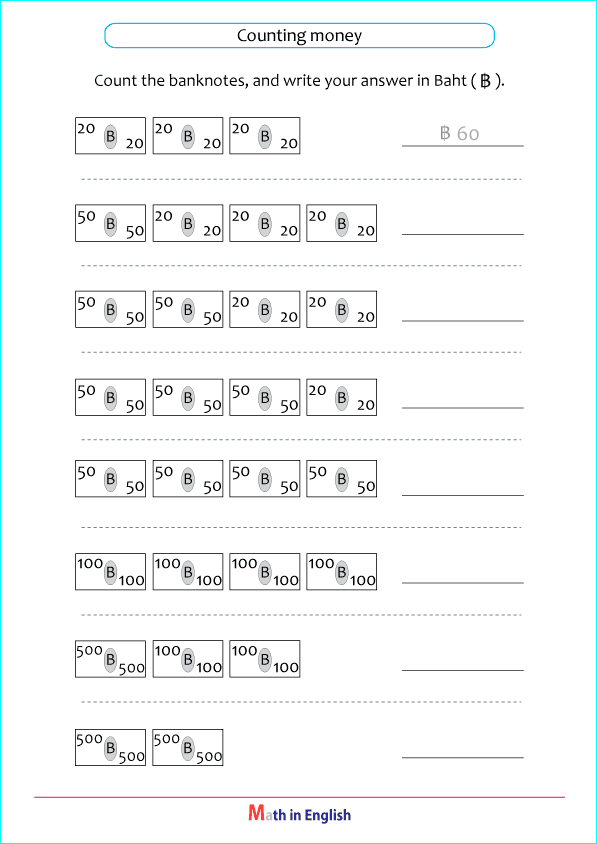 counting Thai Baht notes